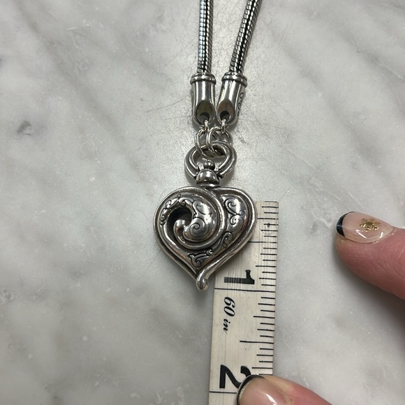 Brighton Penelope Pendant Silver Plated Heart Necklace Retired Piece Adjustable - Picture 7 of 9